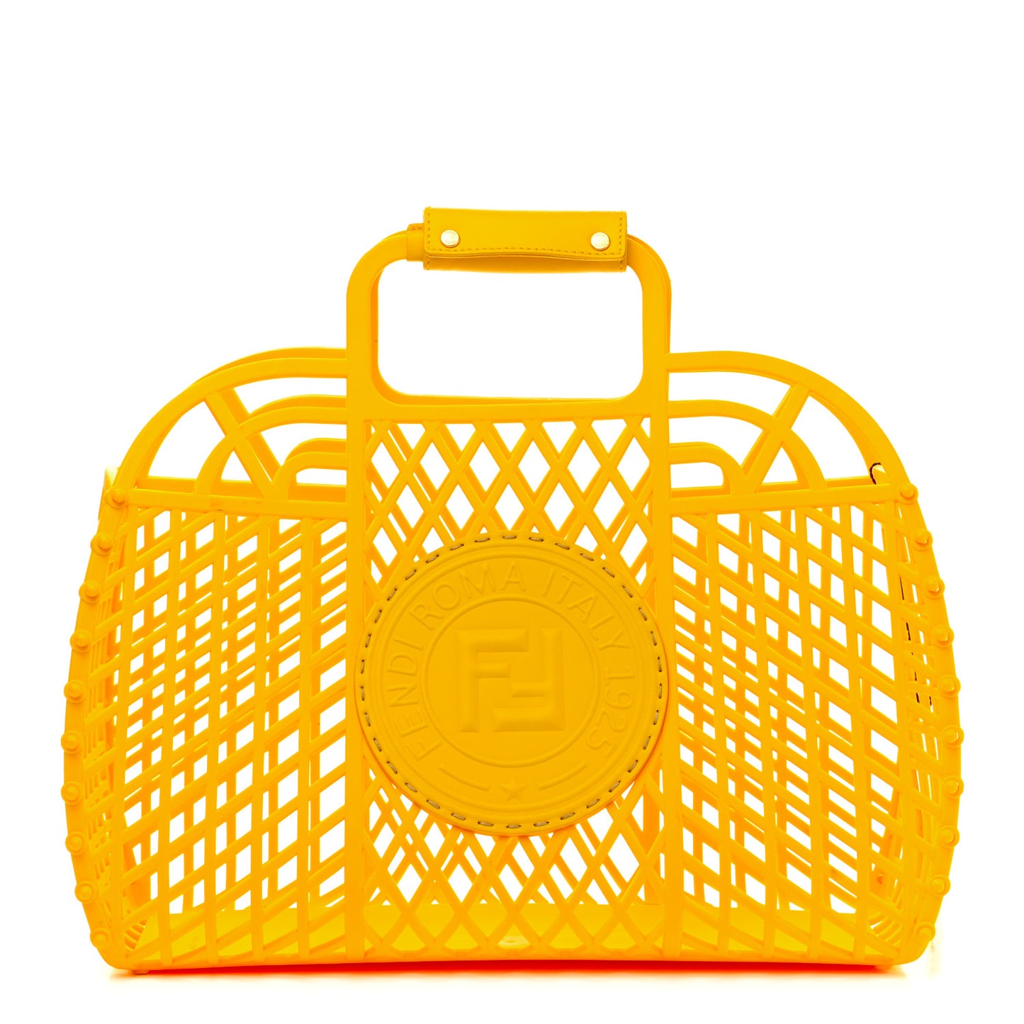 Recycled Plastic Vitello Liberty Matte Medium Fendi Basket Limone