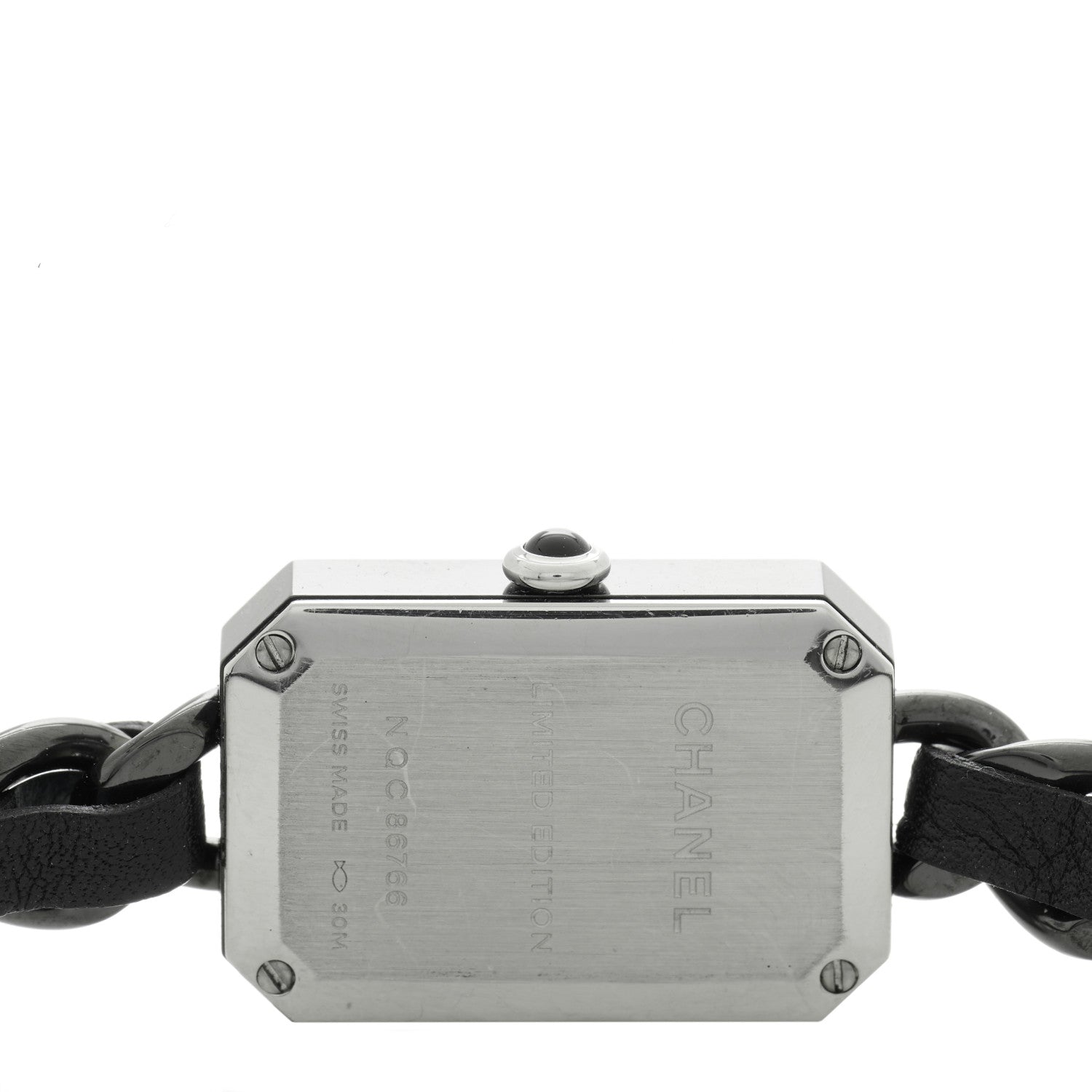 Chanel Stainless Steel Lambskin 16mm Premiere Rock Triple Row Quartz Watch Black 4 of 4