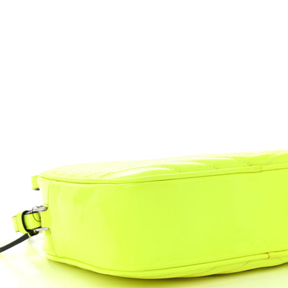 Saint Laurent Patent Calfskin Matelasse Monogram Lou Camera Bag Neon Yellow 8 of 12