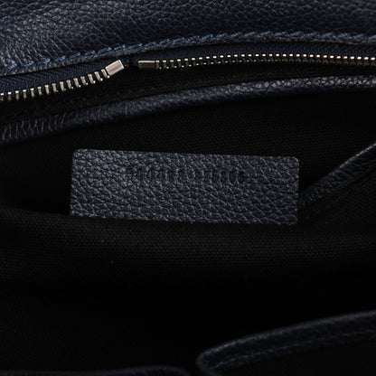 Alexander McQueen Pebbled Calfskin Small Skull Padlock Zip Around Tote Navy 7 of 7