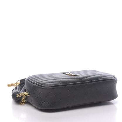 Saint Laurent Grain De Poudre Matelasse Monogram Mini Lou Camera Bag Black 4 of 11