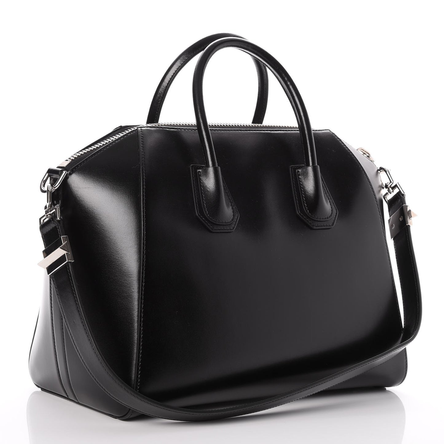 Shiny Lord Calfskin Medium Antigona Black