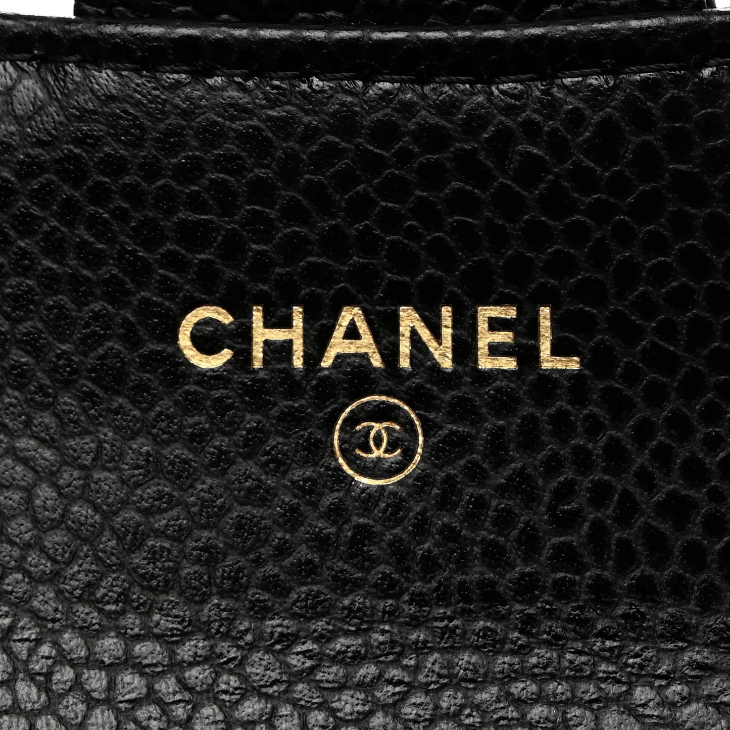 Caviar Quilted Flap Card Holder Wallet Black