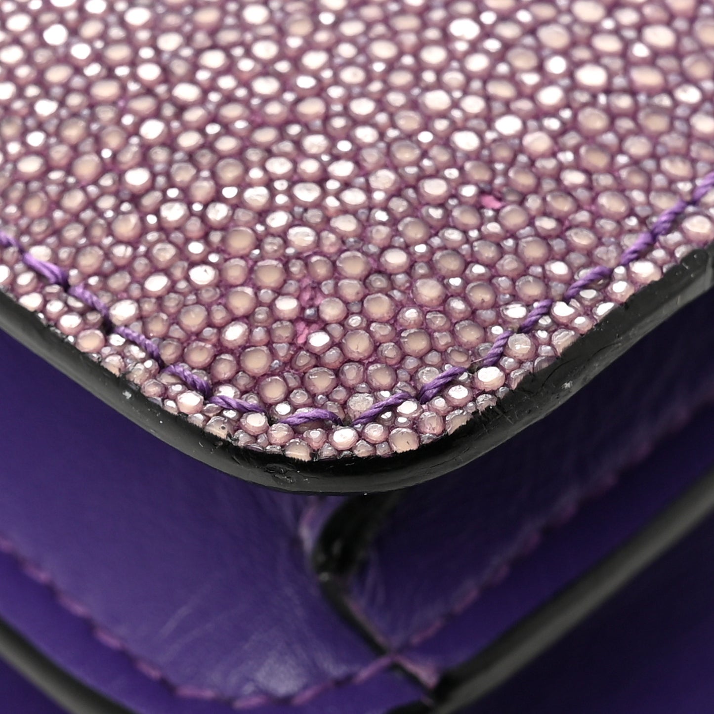 Calfskin Galuchat Serpenti Forever Shoulder Bag Purple