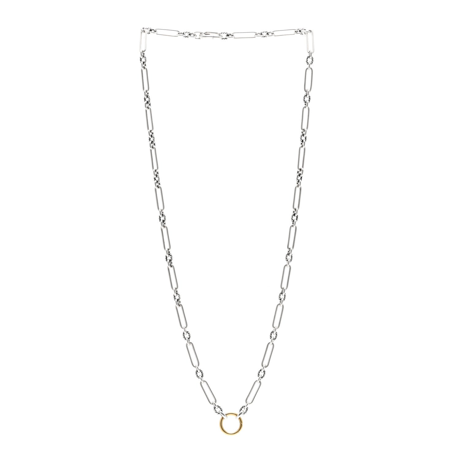 David Yurman Sterling Silver 18K Yellow Gold Lexington Chain Necklace 3 of 5