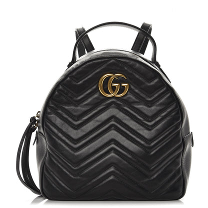 Gucci Calfskin Matelasse GG Marmont Backpack Black 1 of 10