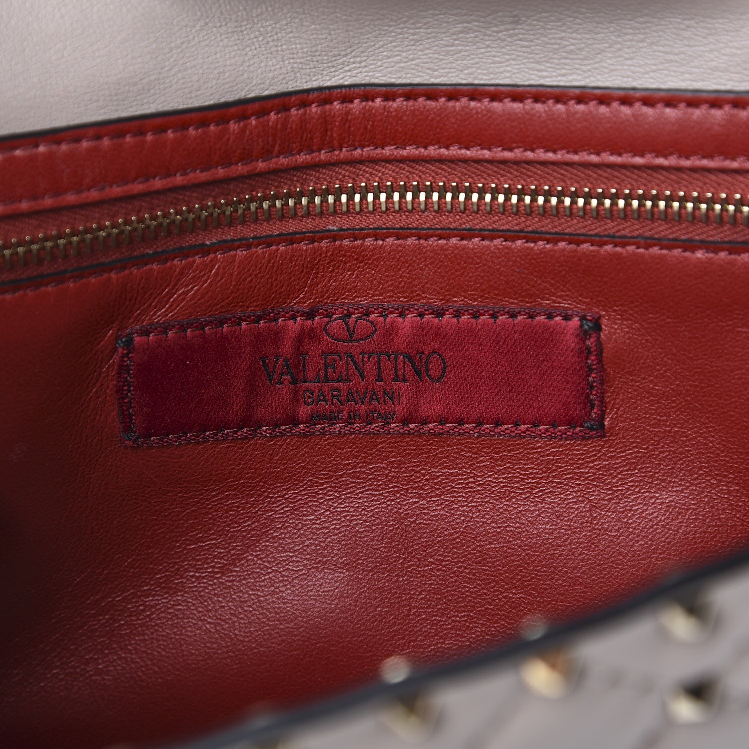 Valentino Garavani Lambskin Rockstud Spike Wallet on Chain Poudre 6 of 10