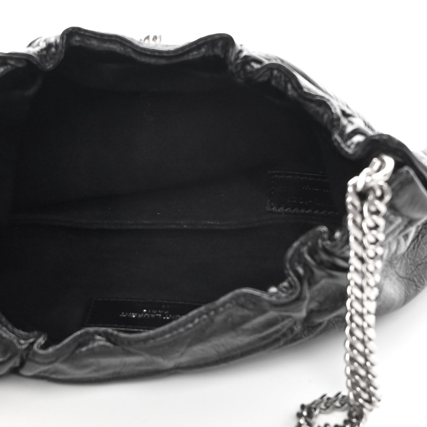 Calfskin Pac Ruched Hobo Black