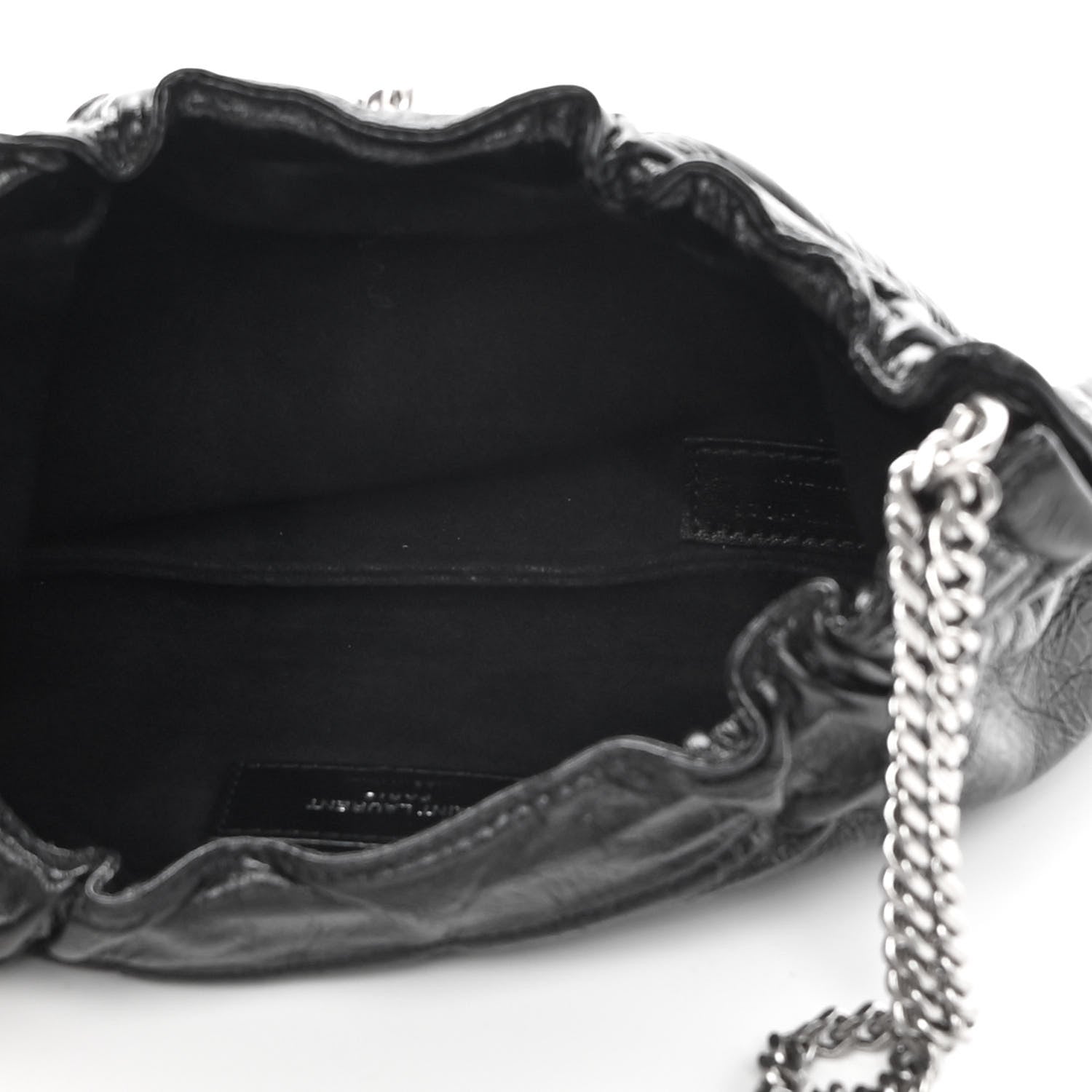Saint Laurent Calfskin Pac Ruched Hobo Black 5 of 10