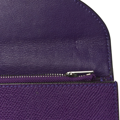 Celine Grained Calfskin Large Trotteur Multifunction Flap Wallet Purple 10 of 14