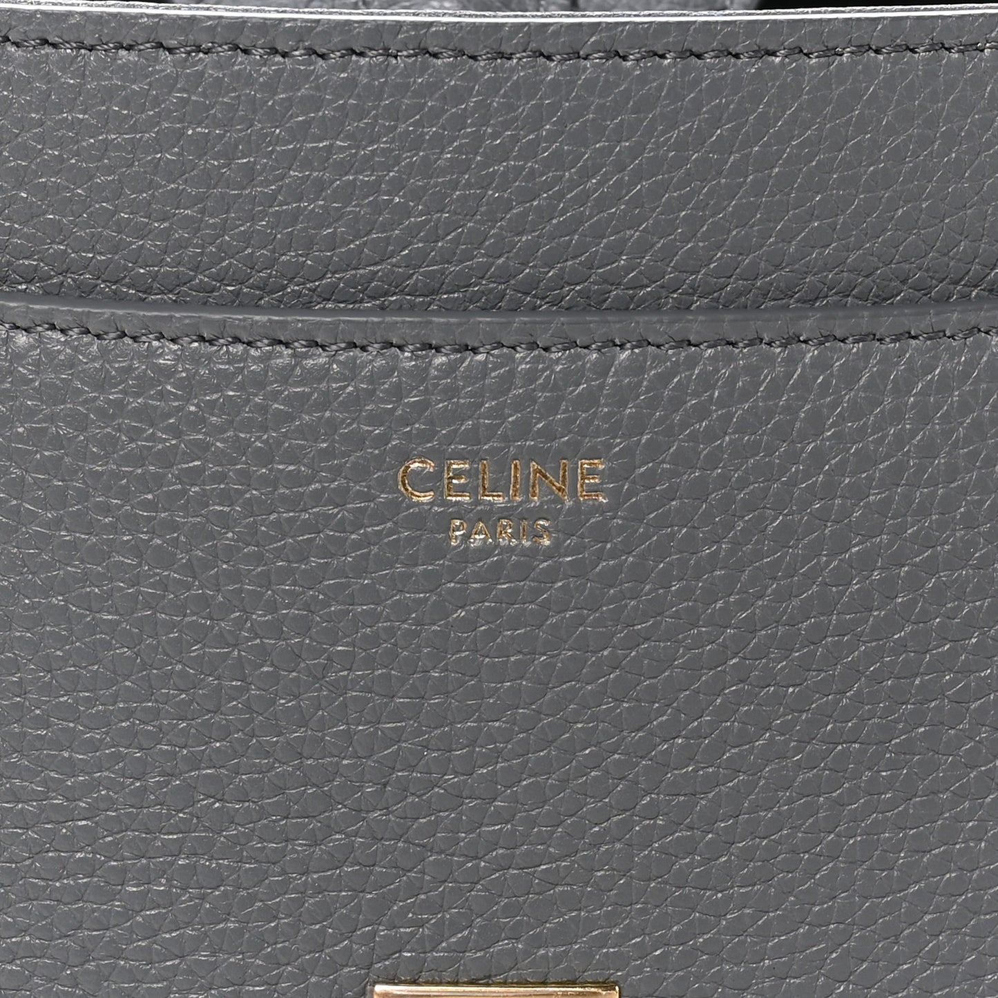 Grained Calfskin Small 16 Top Handle Bag Medium Grey