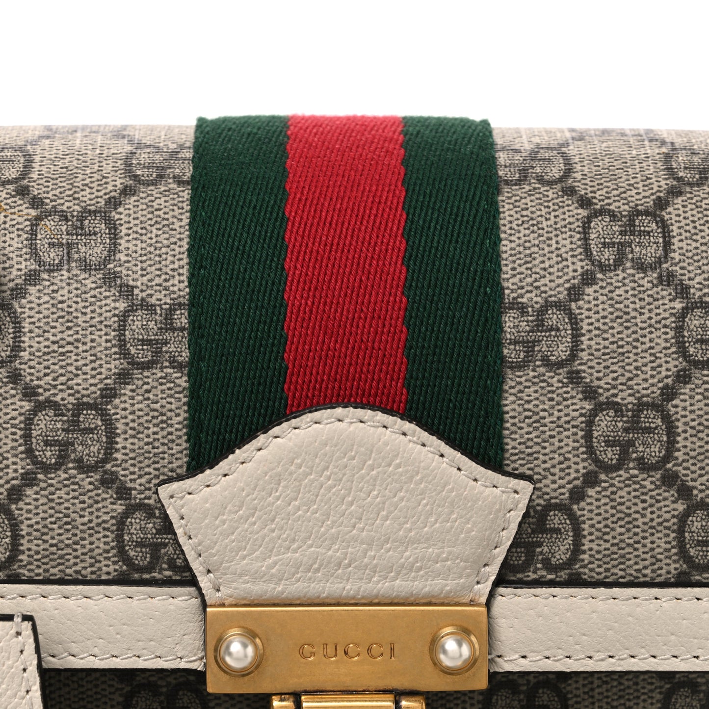 GG Supreme Monogram Small Queen Margaret Top Handle Bag White