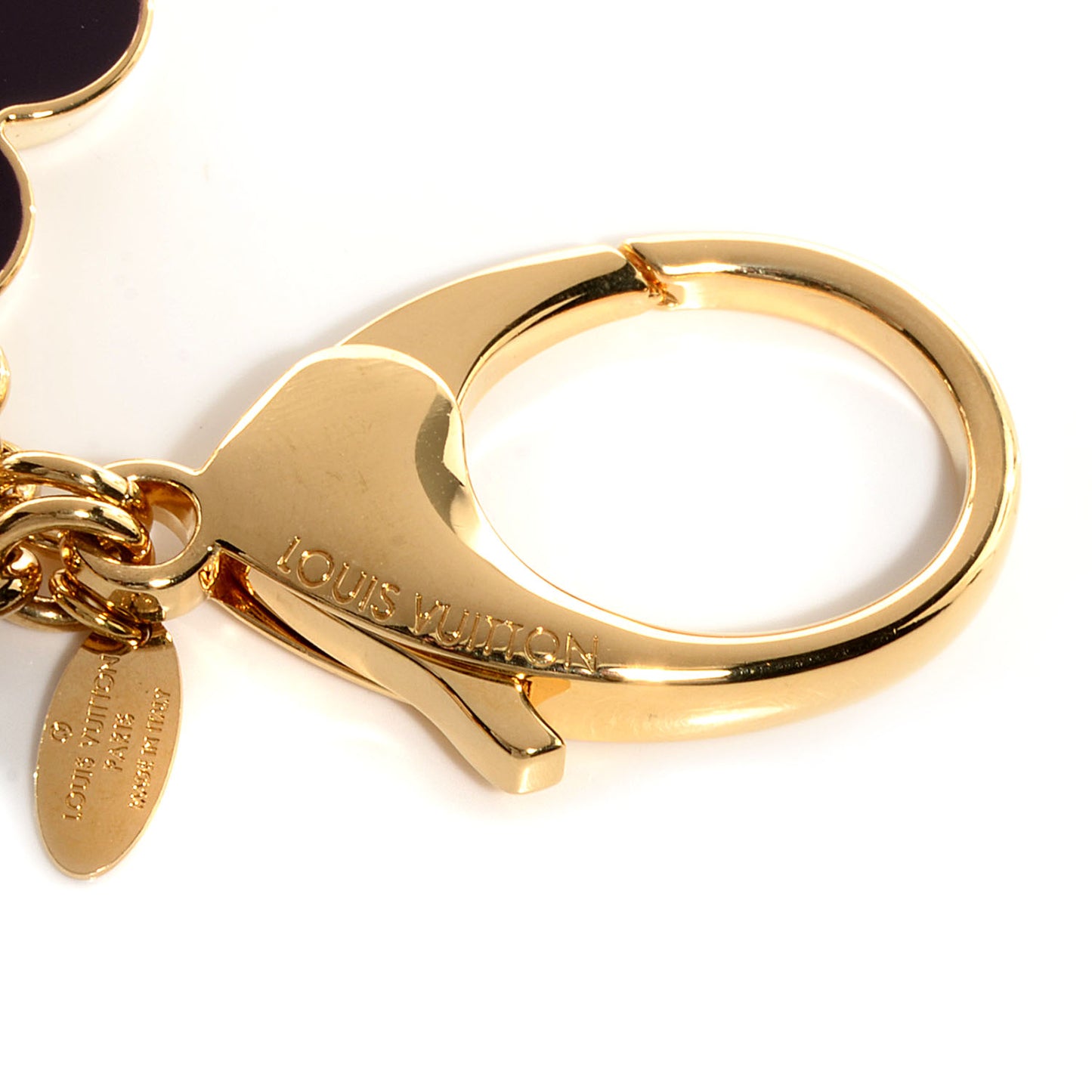 Fleur De Monogram Bag Charm Dore