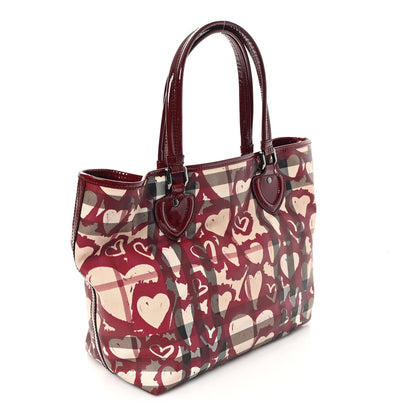Burberry Nova Check Heart Tote Red 3 of 11