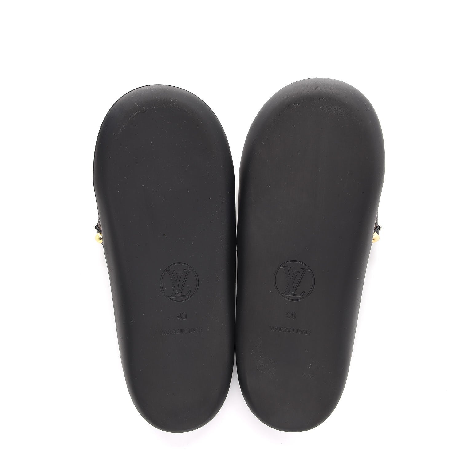 Louis Vuitton Calfskin Monogram Eldorado Flat Mules 40 Black 9 of 10