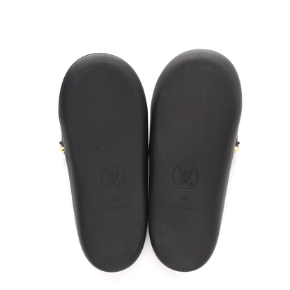 Louis Vuitton Calfskin Monogram Eldorado Flat Mules 40 Black 9 of 10