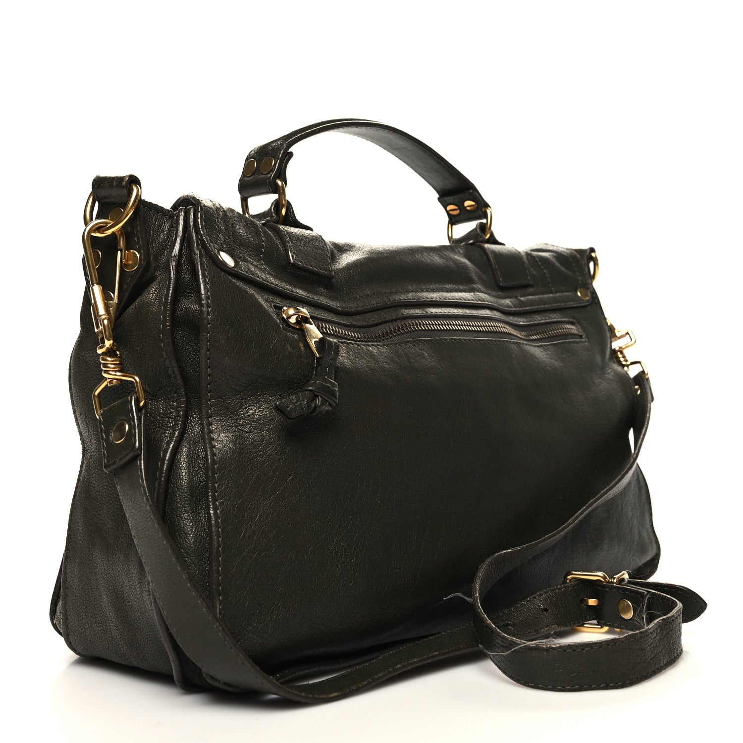 Proenza Schouler Lambskin Medium PS1 Satchel Military 3 of 14