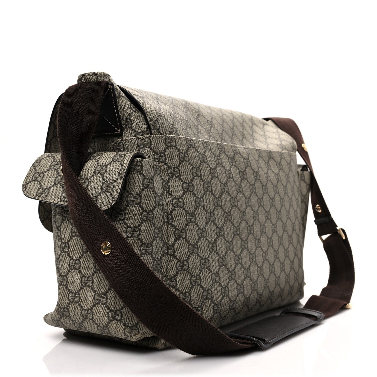 Gucci GG Plus Monogram Messenger Diaper Bag Dark Brown 3 of 8