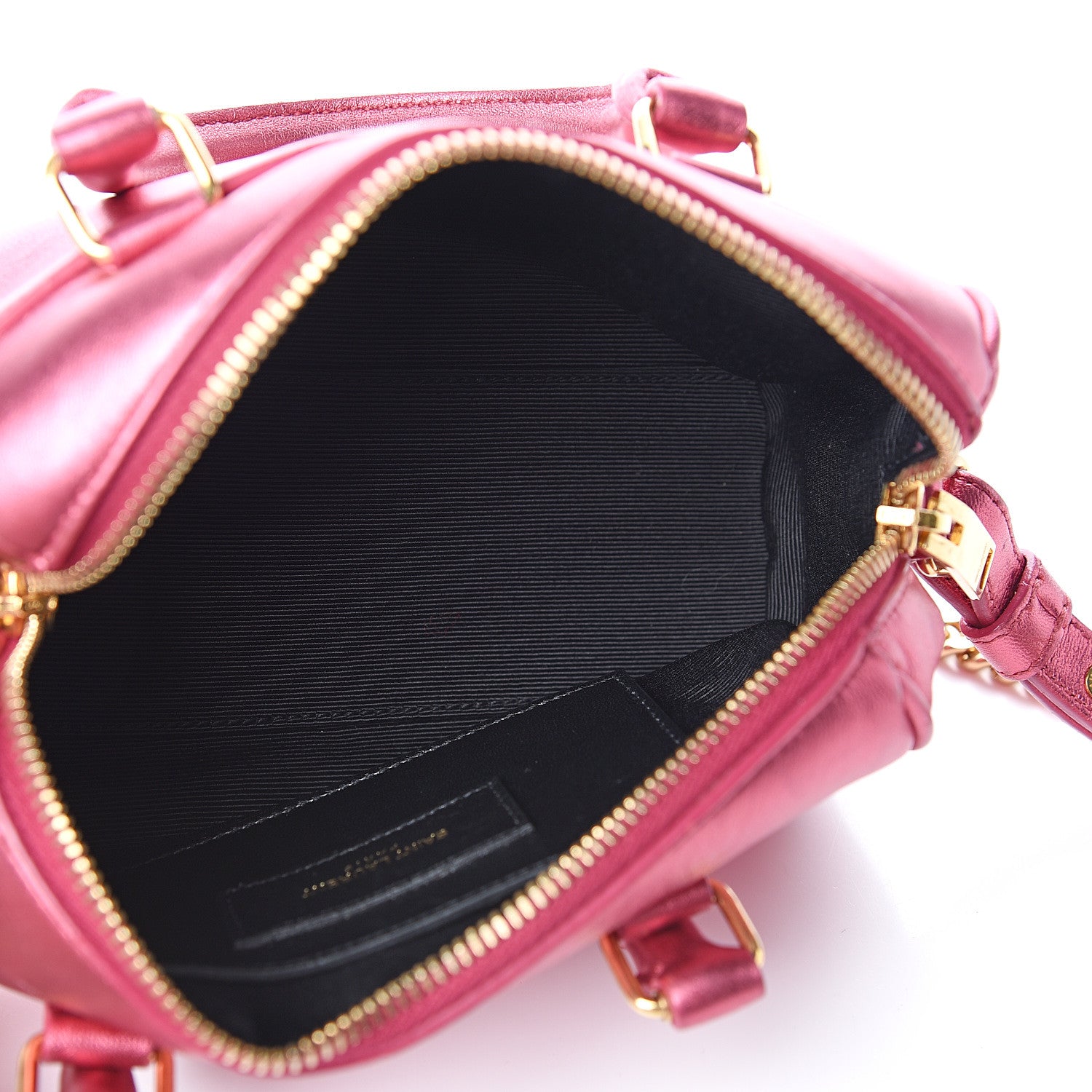 Saint Laurent Metallic Lambskin Classic Duffle Toy Pink 4 of 10