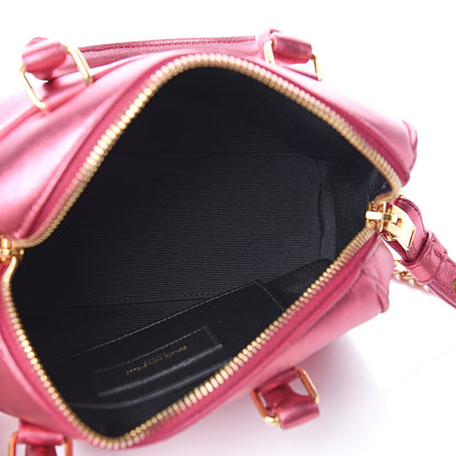 Saint Laurent Metallic Lambskin Classic Duffle Toy Pink 4 of 10