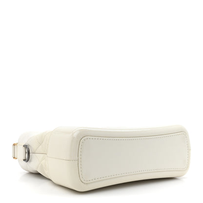Chanel Patent Goatskin Quilted Medium Gabrielle Hobo White 4 of 13