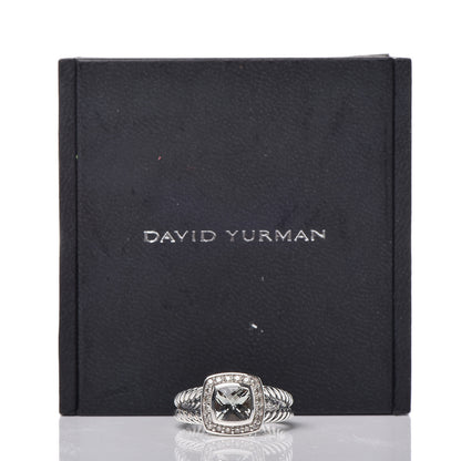 David Yurman Sterling Silver Diamond Prasiolite 7mm Petite Albion Ring 54 7 6 of 6