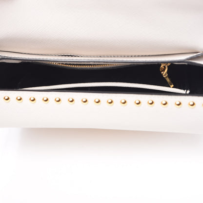 Prada Saffiano Sound Studded Hobo Talco 5 of 13