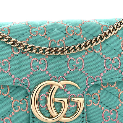 Gucci Jacquard Super Mini GG Marmont Shoulder Bag Green 8 of 11