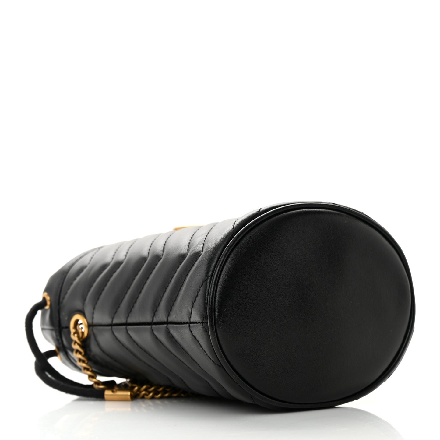 Calfskin Matelasse Mini GG Marmont 2.0 Bucket Bag Black