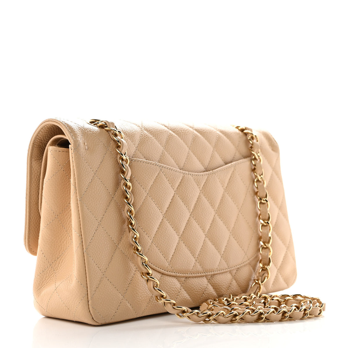Chanel Caviar Quilted Medium Double Flap Beige 2 of 12