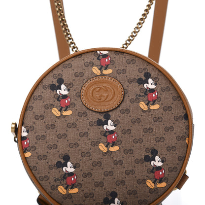 Gucci X DISNEY Mini Vintage GG Supreme Monogram Mickey Mouse Round Backpack Beige Vintage Sun Oil 9 of 10