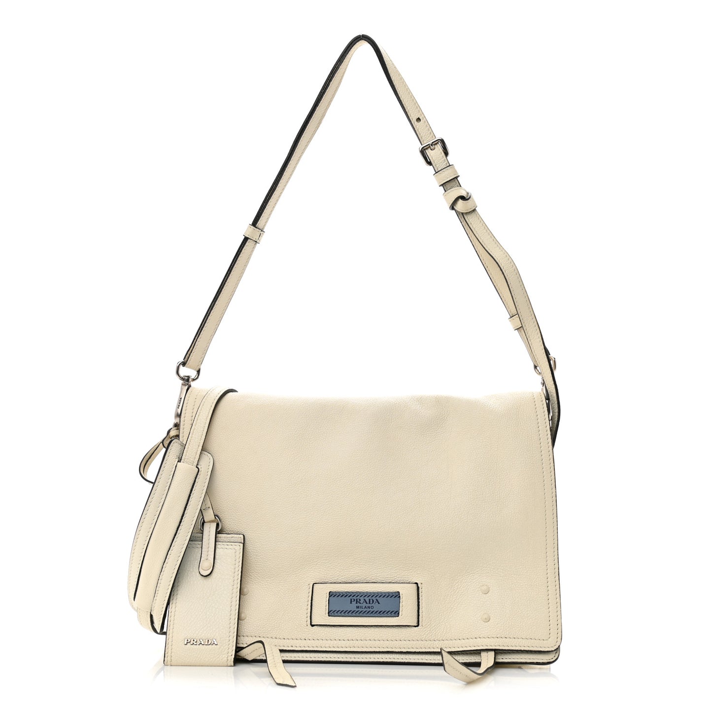 Glace Calf Etiquette Flap Bianco Astra