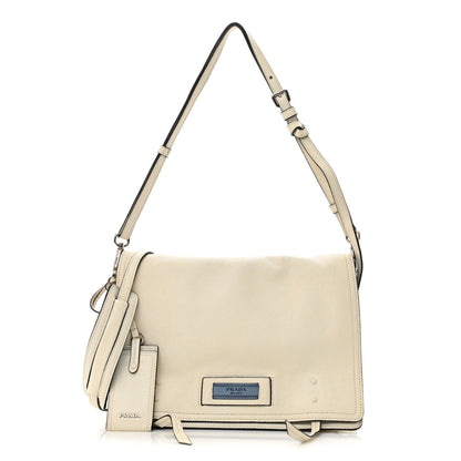 Prada Glace Calf Etiquette Flap Bianco Astra 1 of 13