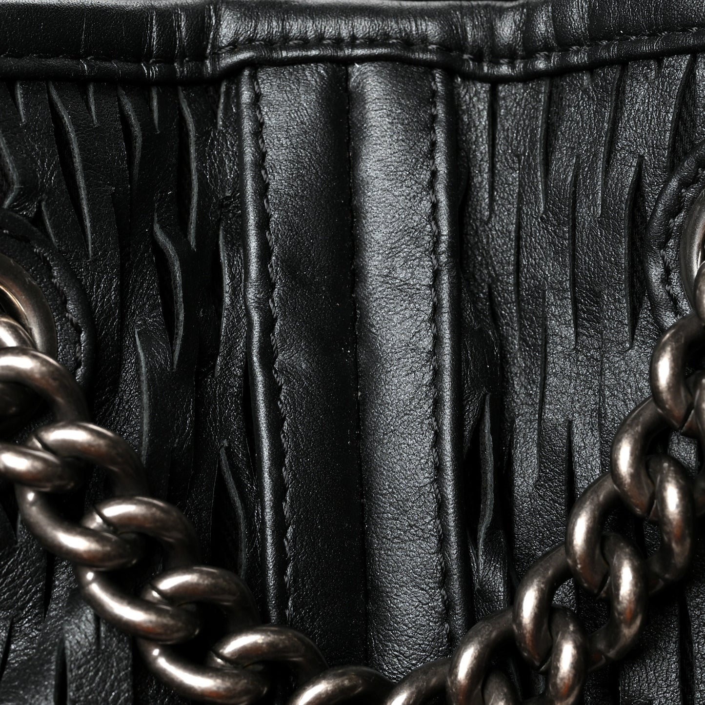 Calfskin Laser Cut Perforated CC Tote Black