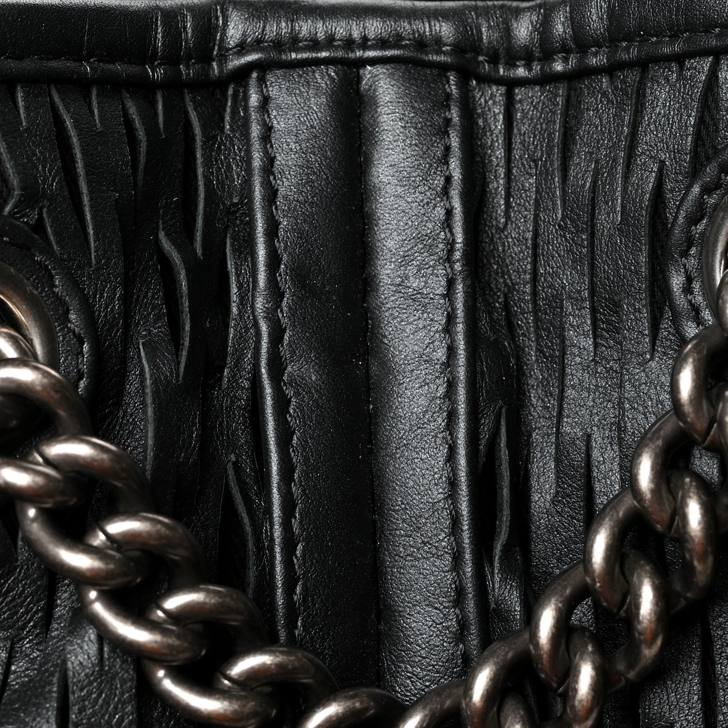 Chanel Calfskin Laser Cut Perforated CC Tote Black 11 of 12