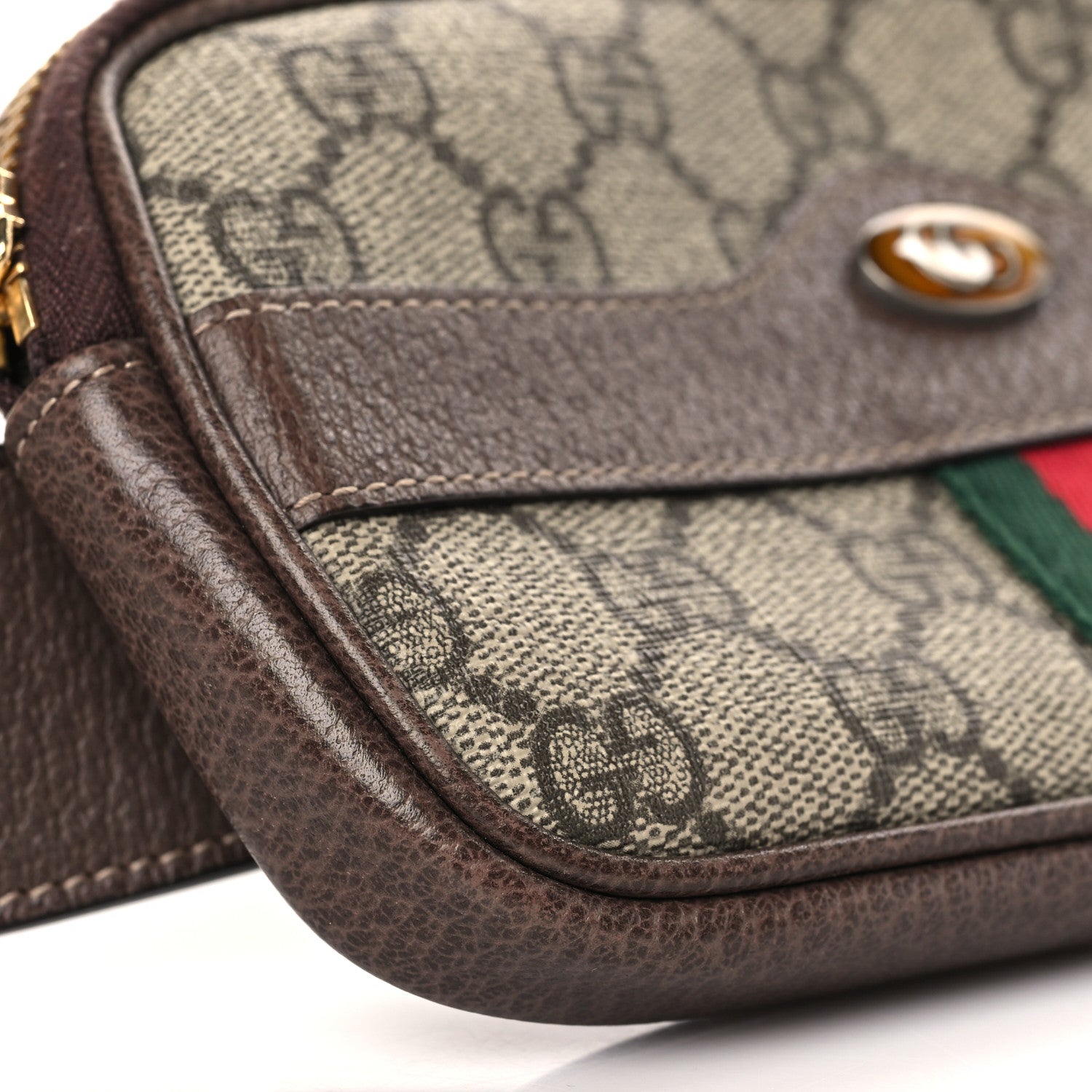 Gucci GG Supreme Monogram Ophidia Belted iPhone Case 95 38 Dark Brown 7 of 9