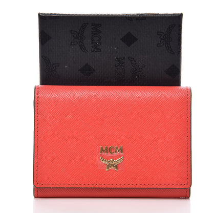 MCM Saffiano Snap Card Wallet Poppy Red 7 of 7
