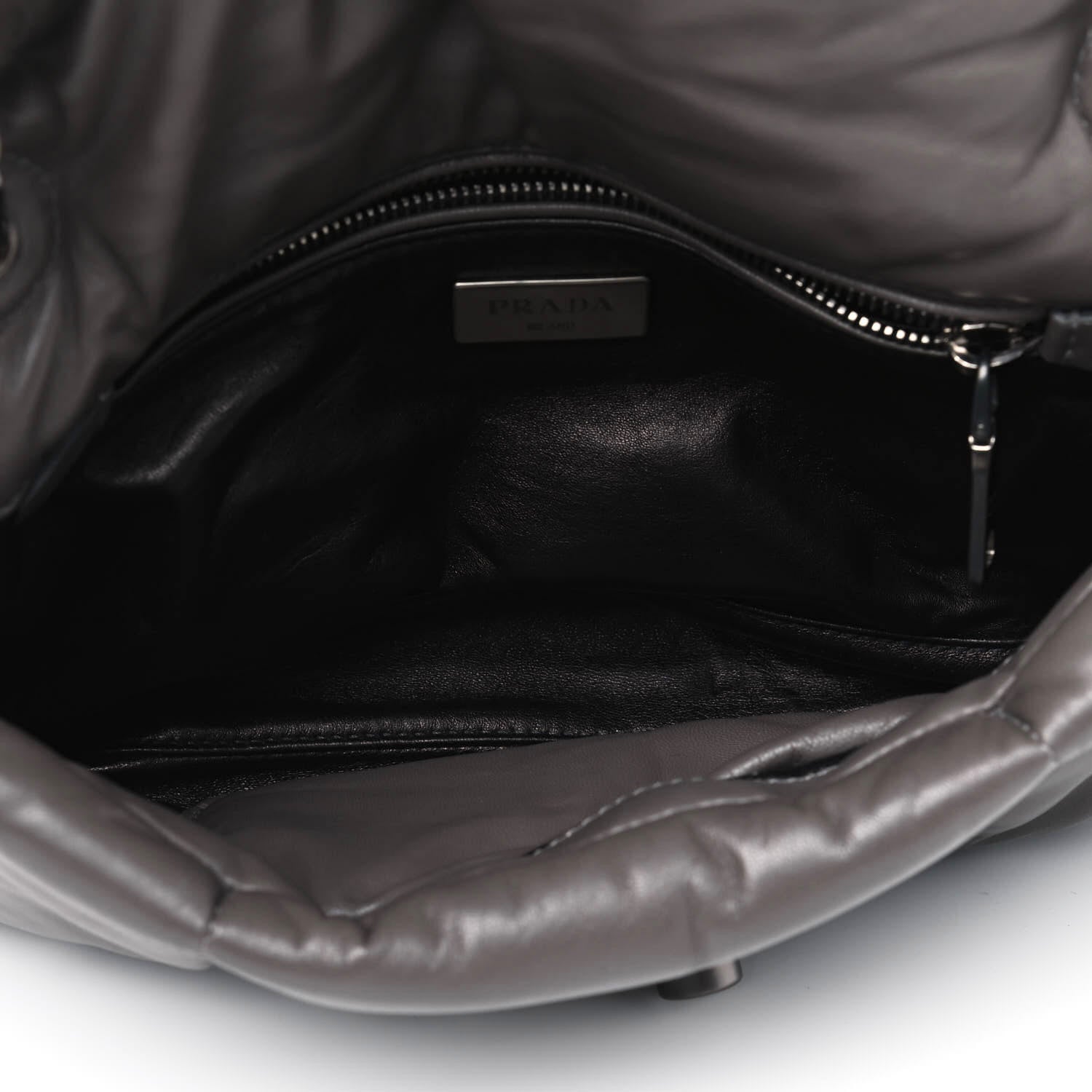 Prada Nappa Bomber Sound Chain Flap Shoulder Bag Ardesia 4 of 4