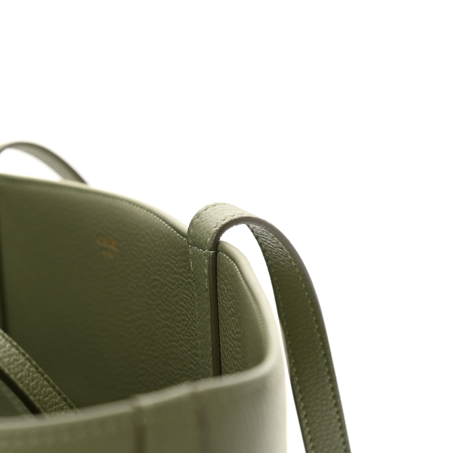 Celine Grained Calfskin Maillon Triomphe Medium Cabas Light Khaki 12 of 12