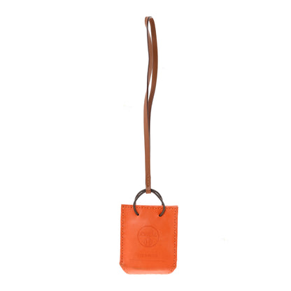 Hermes Milo Lambskin Swift Shopping Bag Charm Feu Gold 1 of 6