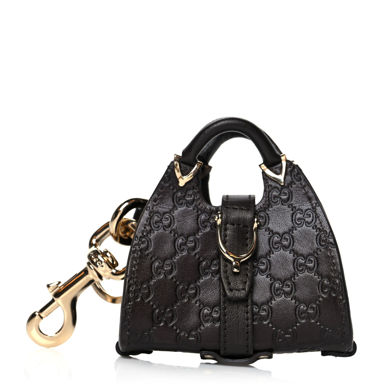 Gucci Guccissima Mini Jackie Bag Charm Black 1 of 9