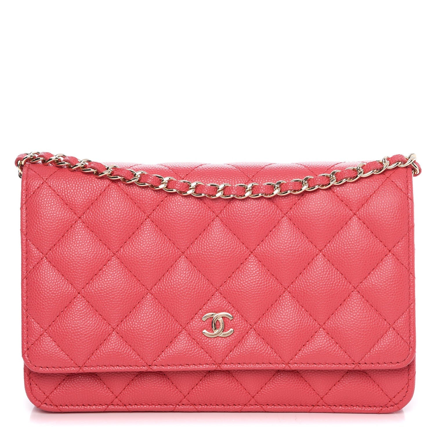 Chanel Caviar Quilted Wallet On Chain WOC Dark Pink 1 of 9