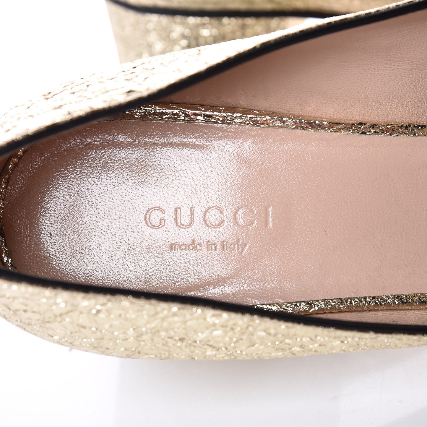 Galassia GG Marmont Fringe 50mm Loafer Pumps 38.5 Platino