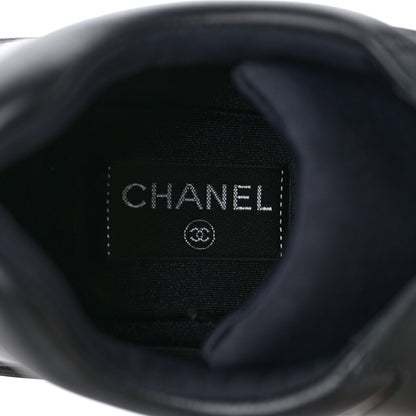 Chanel Fabric Calfskin Suede Mens CC Sneakers 44 Black 6 of 6