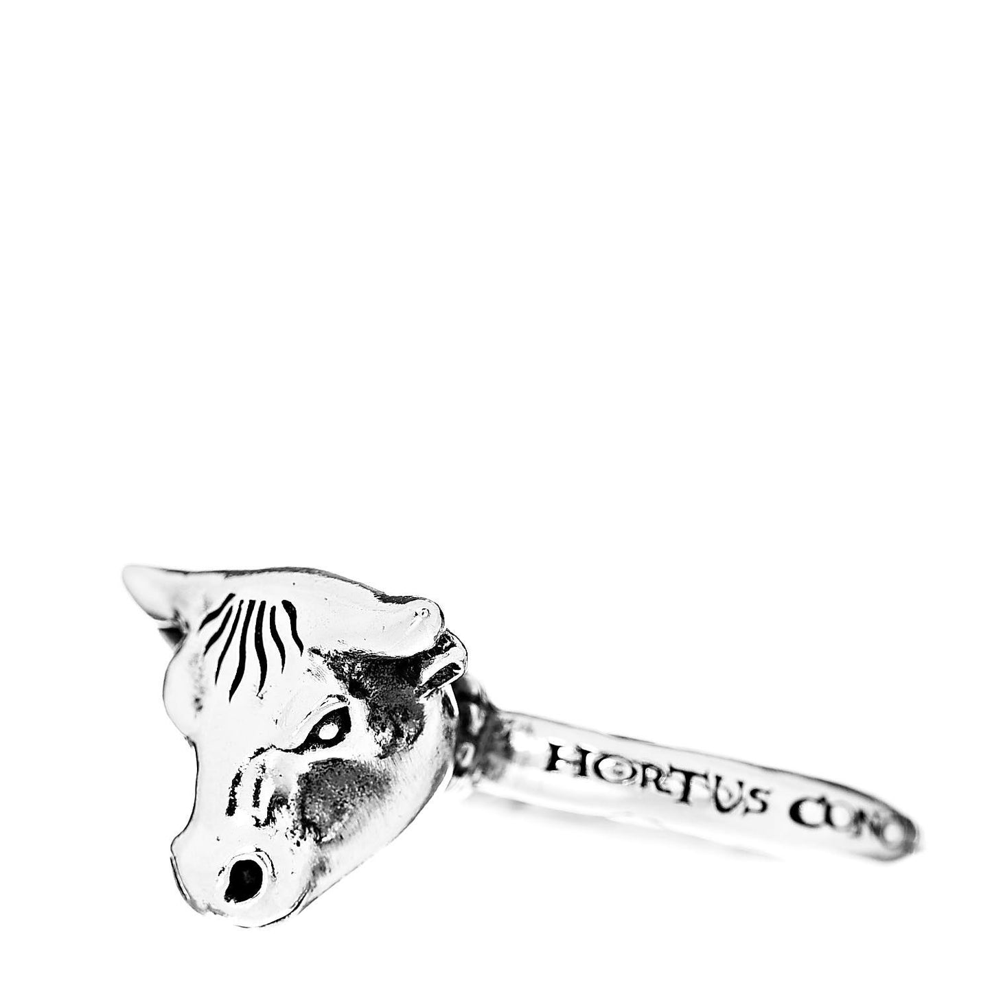 Sterling Silver Anger Forest Bull's Head Ring 50 5.5