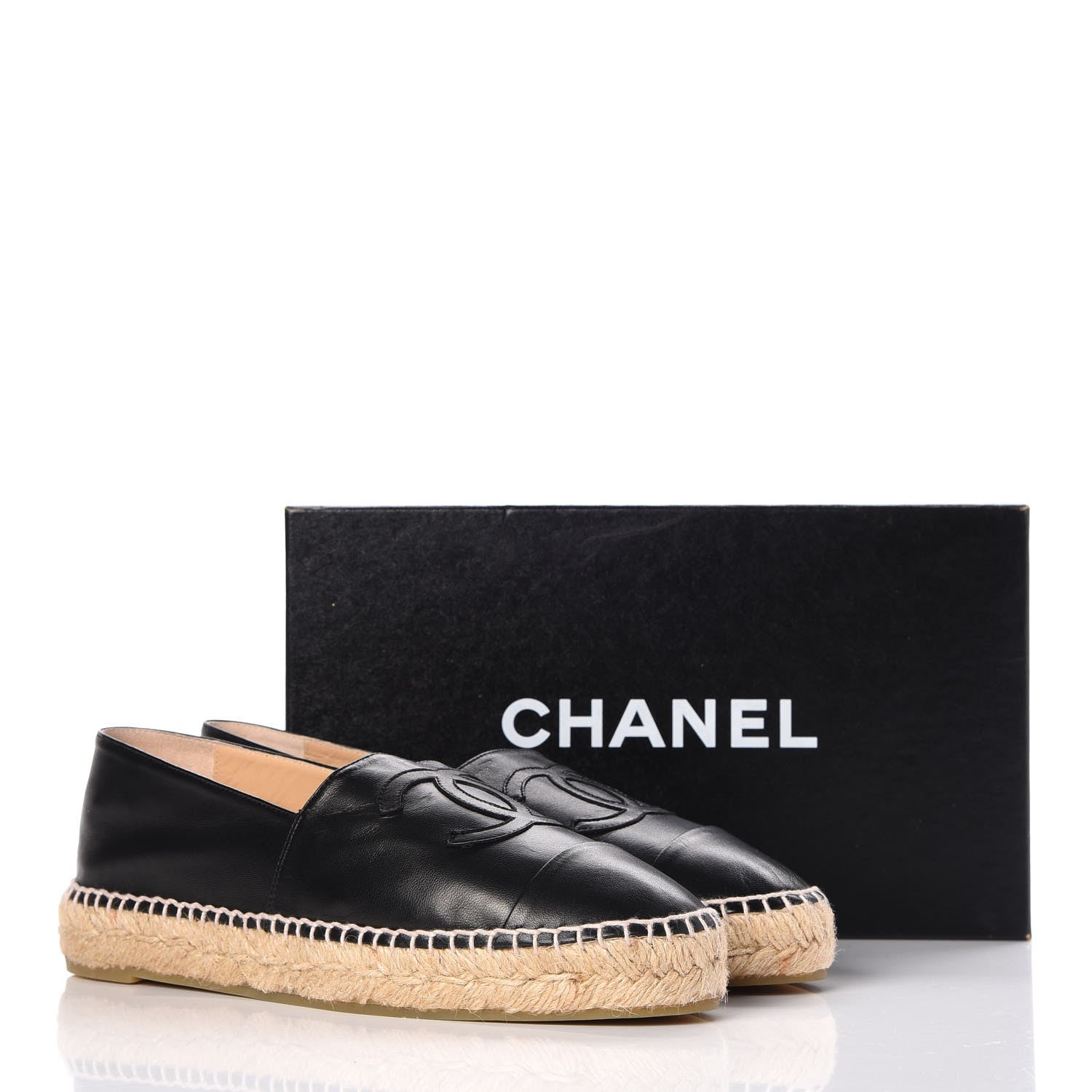 Chanel Lambskin CC Espadrilles 40 Black 10 of 10