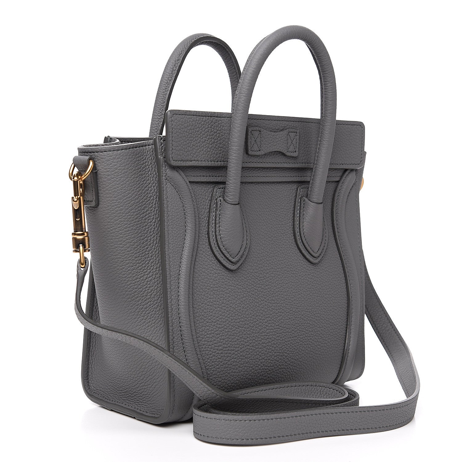 Celine Drummed Calfskin Nano Luggage Kohl 2 of 10