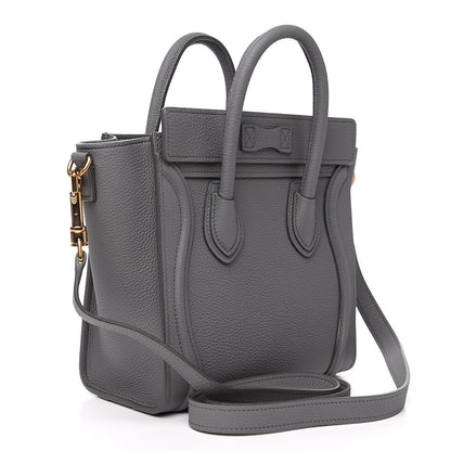 Celine Drummed Calfskin Nano Luggage Kohl 2 of 10