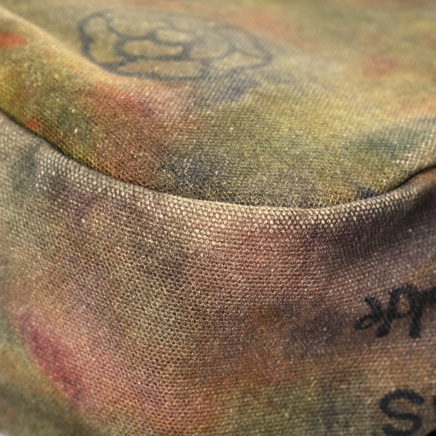 Washed Toile Graffiti On The Pavements Messenger Khaki Multicolor