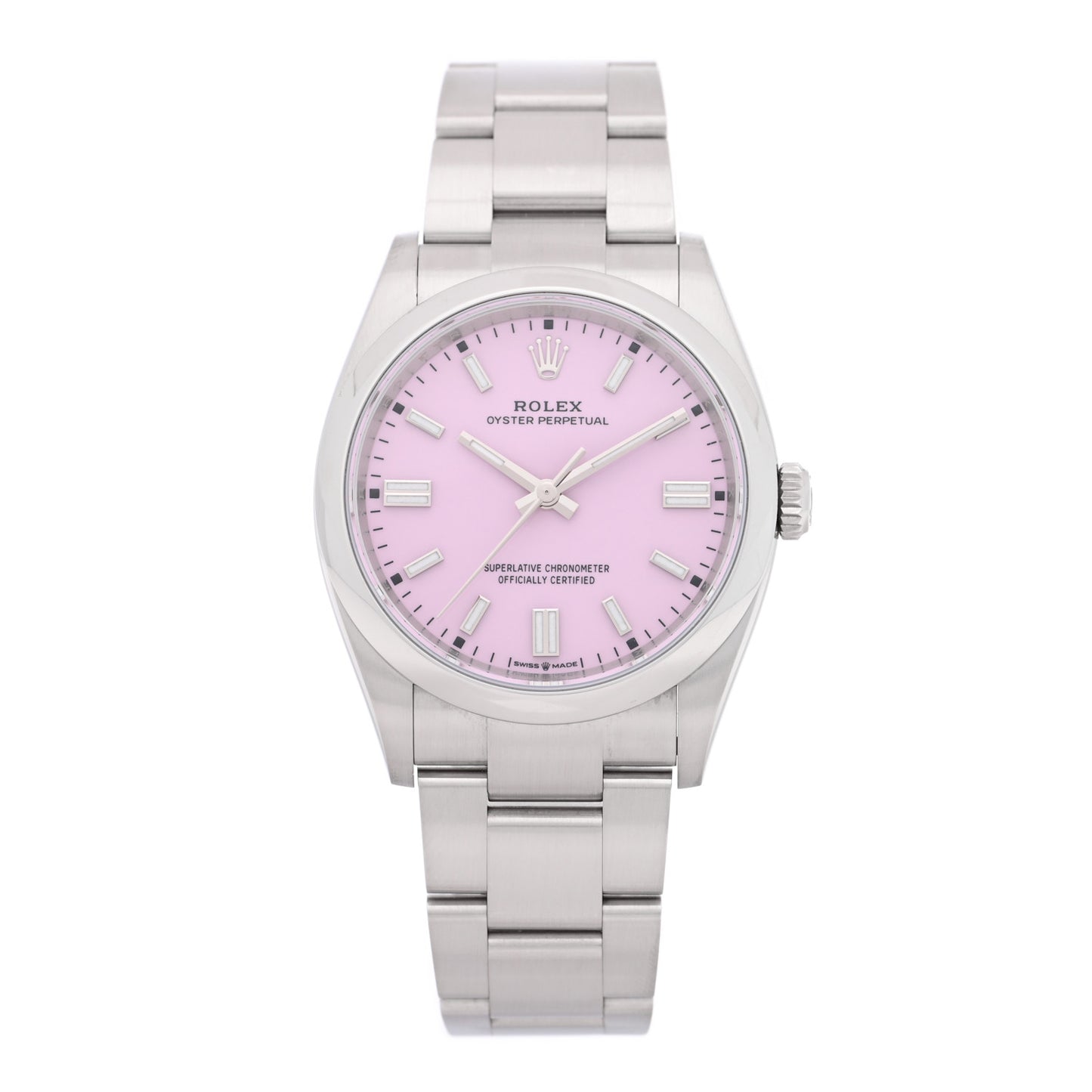 Stainless Steel 36mm Oyster Perpetual Watch Candy Pink 126000